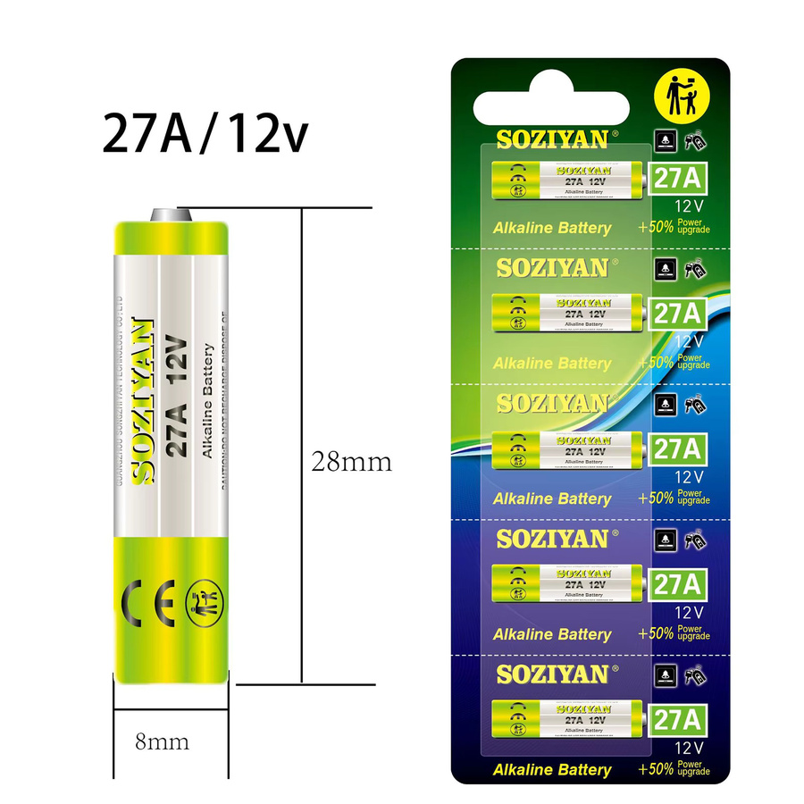NDNNAS 27A 12V Alkaline-Batterie 35mAh Kompatibel mit MN27 MS27 A27 G27A Premium Knopfzellen - Bild 2