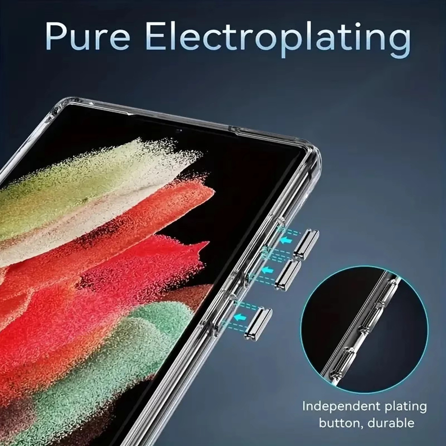 UYUXIO Kristallklare Handyhülle mit integriertem Ständer für Samsung Galaxy S25, S24, S23 Ultra und S22 Plus, Farbe: transparent - Bild 2