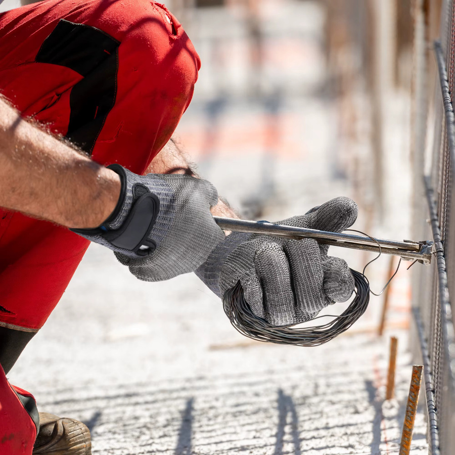 Level 9 Edelstahl-Netz-Sicherheitshandschuh in Silber, hochbelastbarer und rostfreier Schnittschutzhandschuh aus Edelstahl für den Arbeitsschutz - Bild 2