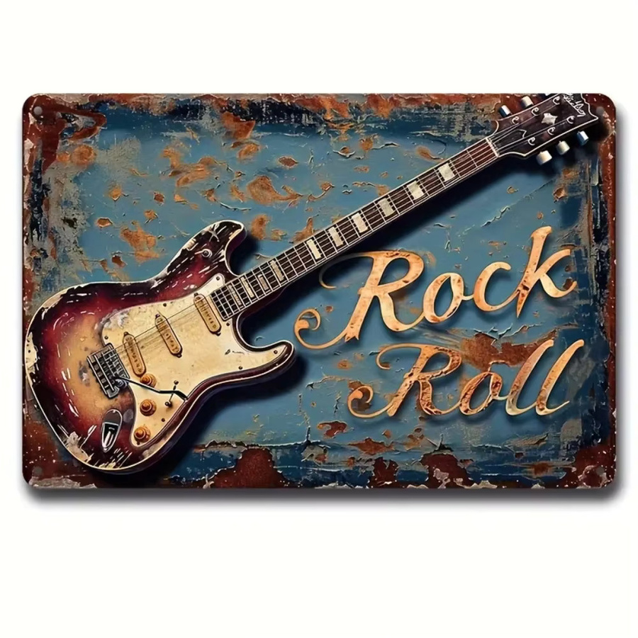 HELLOYOUNG Retro Rock Gitarre Metall Wanddekor für Home, Bar und Garage, B: 30,0 cm, H: 20,0 cm, T: 20,0 cm - Bild 2