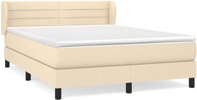 vidaXL Boxspringbett mit Matratze Hybrid-Design in Beige, B/T/H: 140 x 200 cm - Bild 1