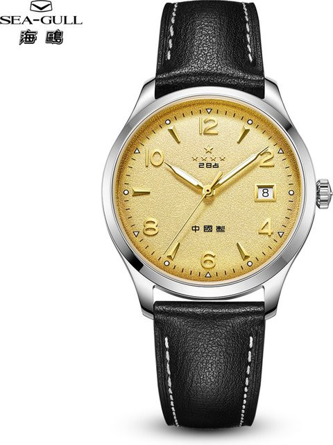 Seagull Herrenuhr, Automatik, Edelstahl, Gold, Herren - Bild 1