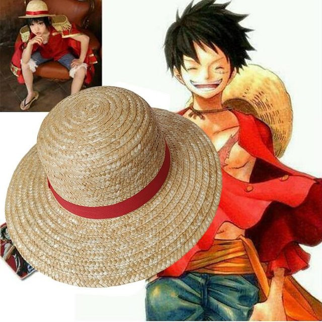 One Piece Luffy Cap, Strohhut, Cosplay Prop, Unisex, Piraten, Zubehör - Bild 1