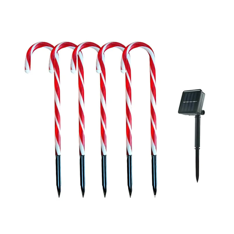 Feimefeiyou LED Solar Candy Cane Weihnachtsdekorationslicht in Rot, wasserdichte Solar-Gartenleuchte für die Weihnachtsdekoration im Freien - Bild 5
