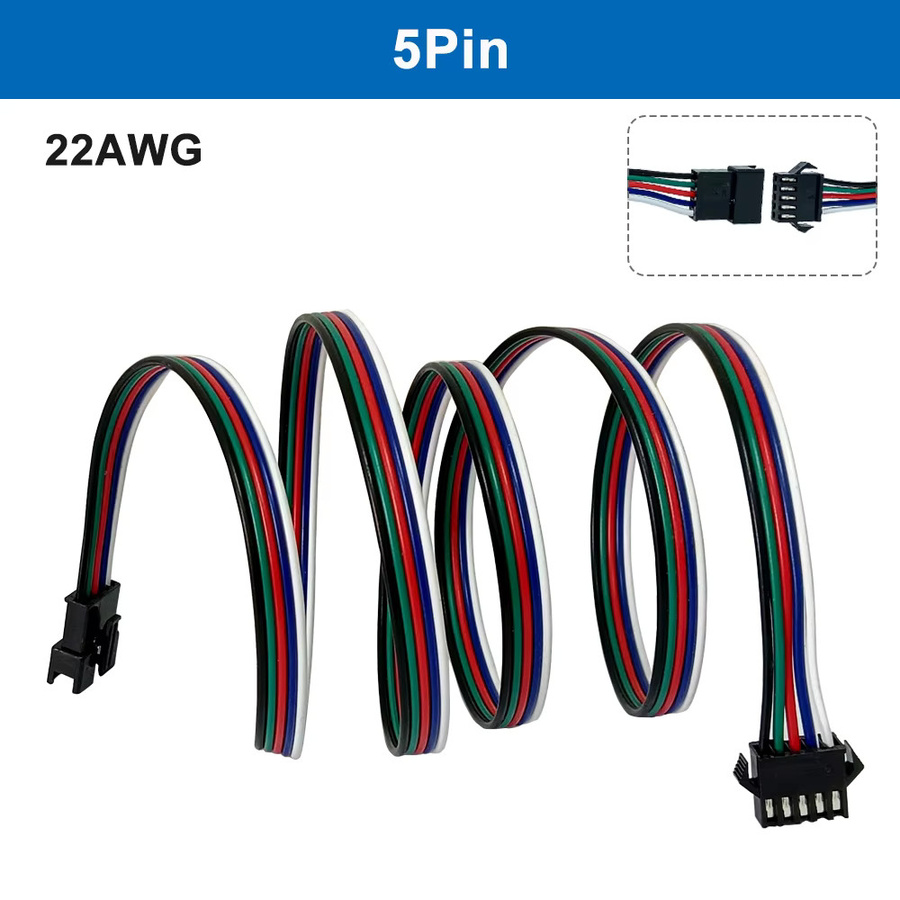 LS LED Verlängerungskabel 22AWG mit JST Stecker Männlich und Weiblich für WS2811 WS2812 WS2813 LED Streifen in Schwarz - Bild 3