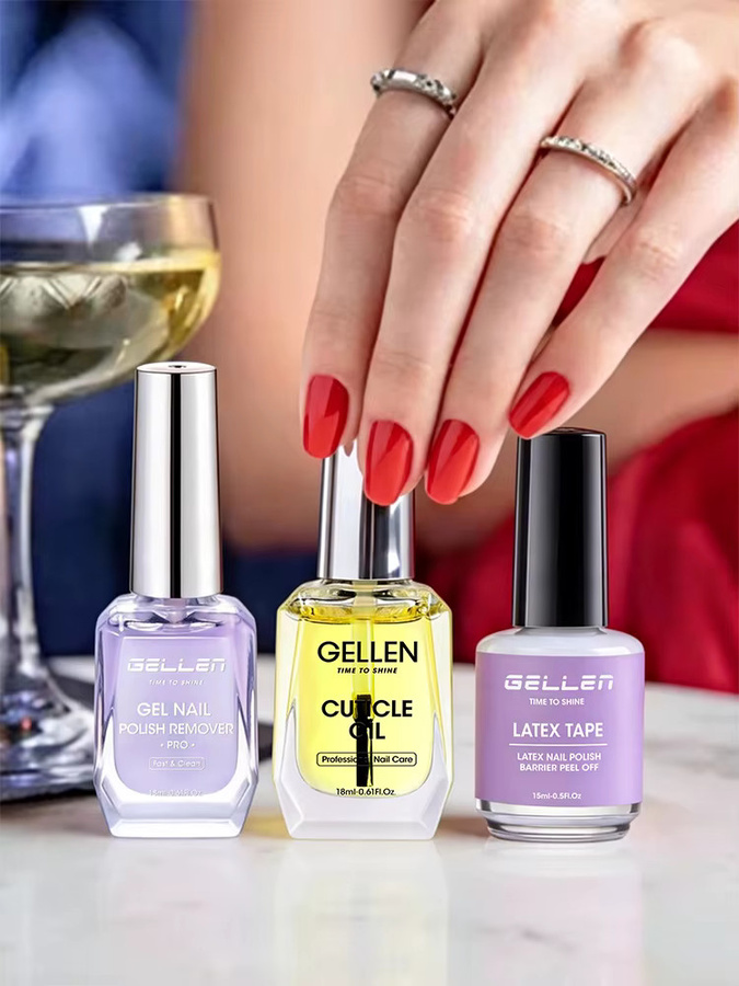 GELLEN Nagelgel-Entferner-Set mit Nagelhautöl und Flüssigem Latex - Bild 2