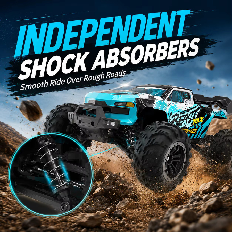 ZNLYRION Bürstenloser RC-Wagen Offroad-Truck, 1:16 Maßstab, Metallkonstruktion, LED-Licht - Bild 6