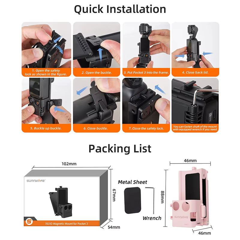DJI Osmo Pocket 3 Magnetische Halterung und Vlog-Zubehör Set in Pink - Bild 6