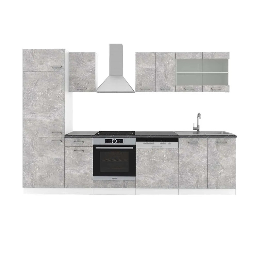 Vicco R-Line Küchenzeile modern in Anthrazit und Weiß, Breite: 300 cm, Tiefe: 60 cm, Höhe: 207 cm - Bild 1