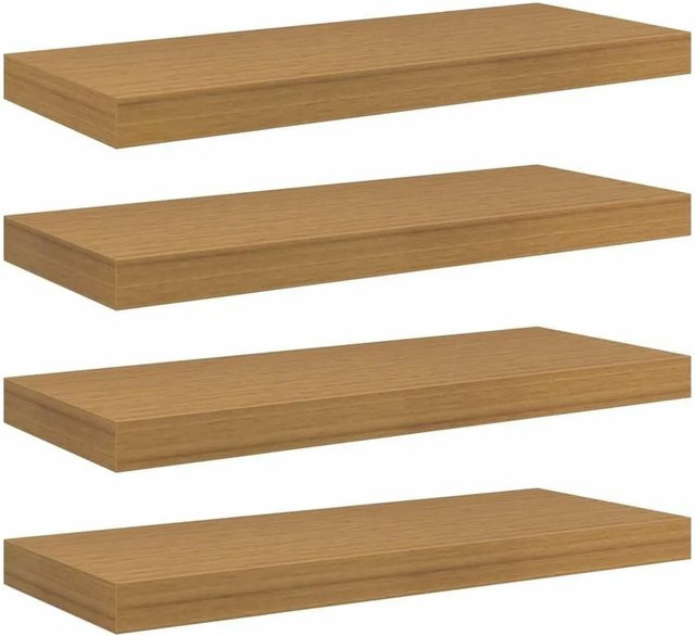 vidaXL Wandregal Set 4 Stück Beige aus Holzwerkstoff, Wandmontage, B: 50 cm, T: 23 cm, H: 4 cm - Bild 1