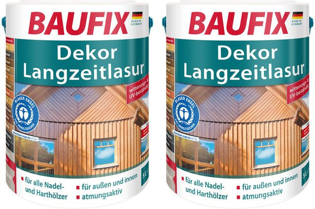 Baufix Dekor-Langzeitlasur Eiche Hell, 2er Set, 2 x 5 l - Bild 1