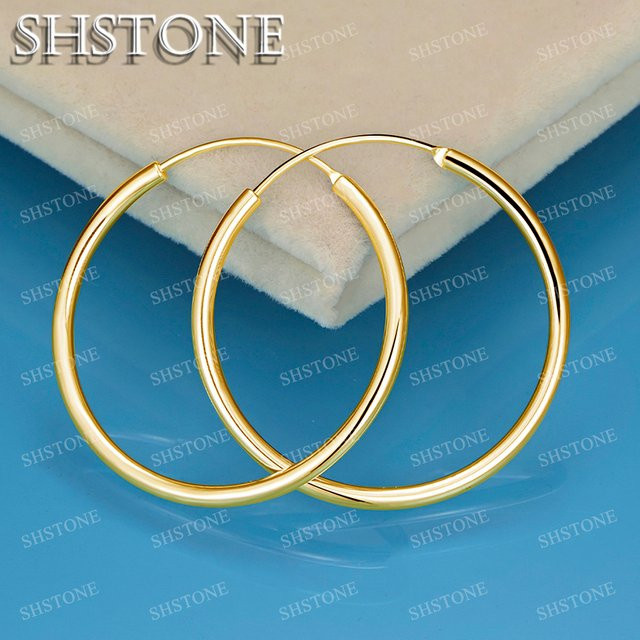 SHSTONE Creolen 750 Gold, 925 Silber, Damen - Bild 1