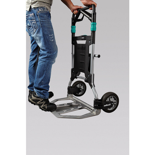 Wolfcraft Sackkarre aus Stahl und Aluminiumguss in Schwarz, Silber und Türkis mit einer Traglast von 200 kg - Bild 2