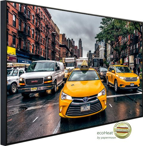 papermoon EcoHeat Infrarotheizung New Yorker Taxis mit Matt-Effekt in Bunt, App-Steuerung und Überhitzungsschutz - Bild 1