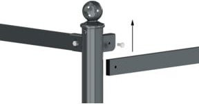 Schake Flachstahl für Barriere-Systeme, beschichtet, Farbe: RAL 6005 Grün, B: 45 mm, H: 15 mm, Länge: 1500 mm - Bild 1