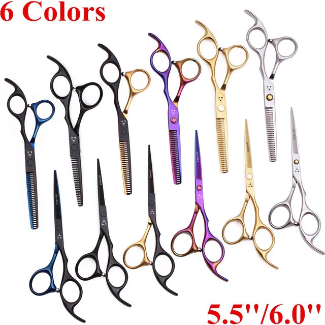 Mr Rabbit Professionelles Friseurschere-Set aus japanischem Stahl mit Haarschere 5,5 und 6,0 sowie Ausdünnungsschere 440c - Bild 1