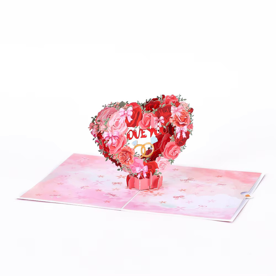 Opjoys 3D-Grußkarte mit Liebesbaum-Motiv aus Papier für Geburtstage und Jubiläen - Bild 2
