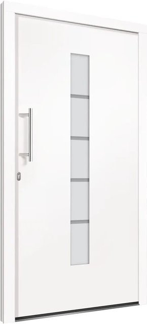 vidaXL Haustür aus Aluminium und PVC in Weiß, modern, B: 110 cm, H: 210 cm - Bild 1