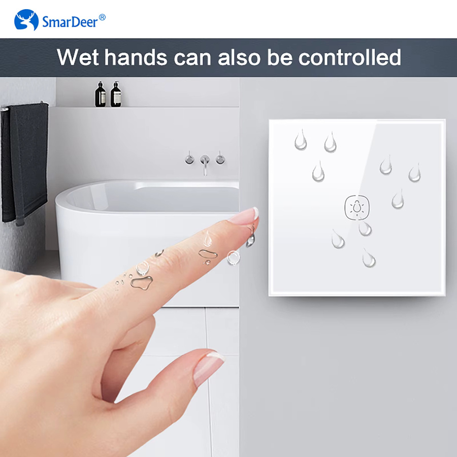 SmarDeer Tuya Smart Switch WLAN-Touch-Wandschalter in Weiß, kompatibel mit Alexa und Google Assistant - Bild 2