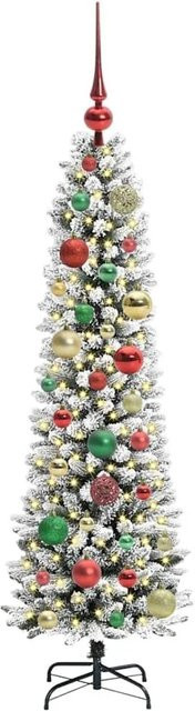 vidaXL Künstlicher Weihnachtsbaum mit 150 warmweißen LEDs in Grün und Weiß, Höhe: 120 cm - Bild 1