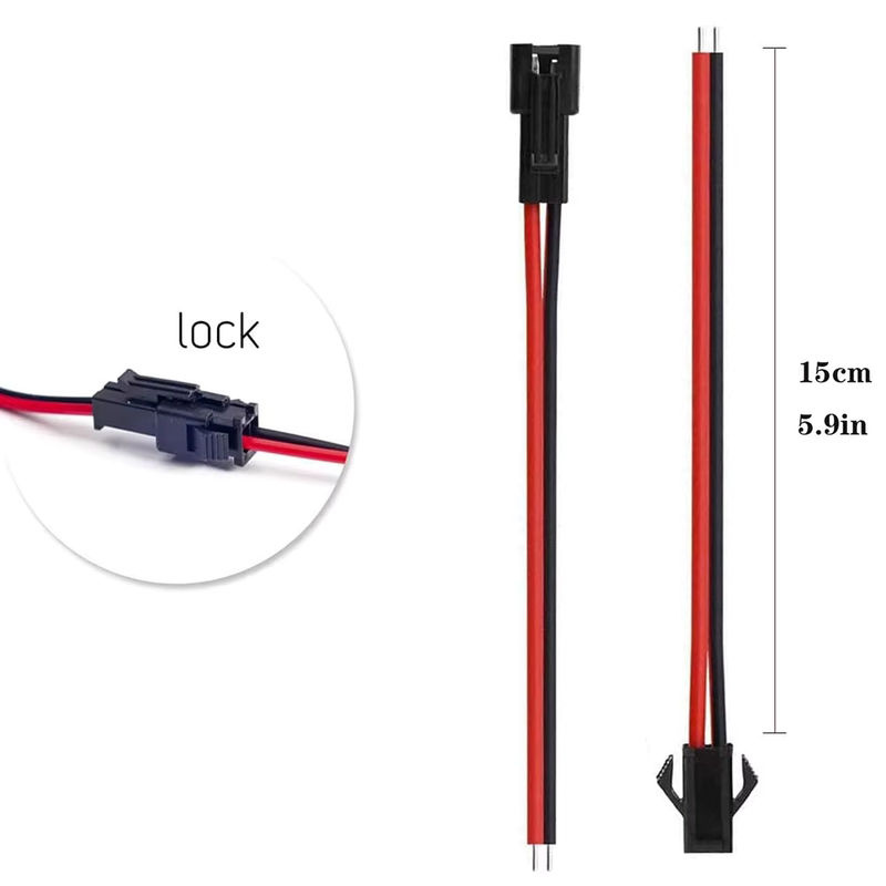 WeeTisa LED Verlängerungskabel mit SM2P bis SM6P Steckern für 3528 5050 RGB RGBW LED Streifen in Schwarz - Bild 3