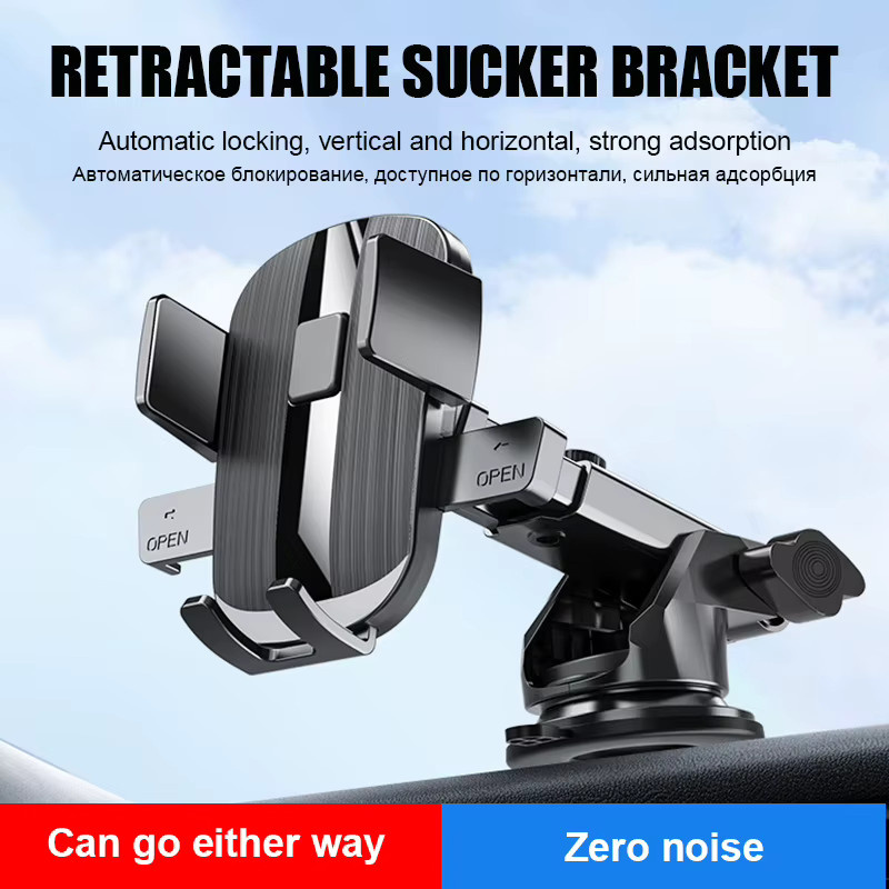 QWQ Verstellbarer Autotelefonhalter mit Saugnapf in Schwarz für iPhone, Samsung, Xiaomi und Huawei als GPS-Halterung und Telefonständer - Bild 2