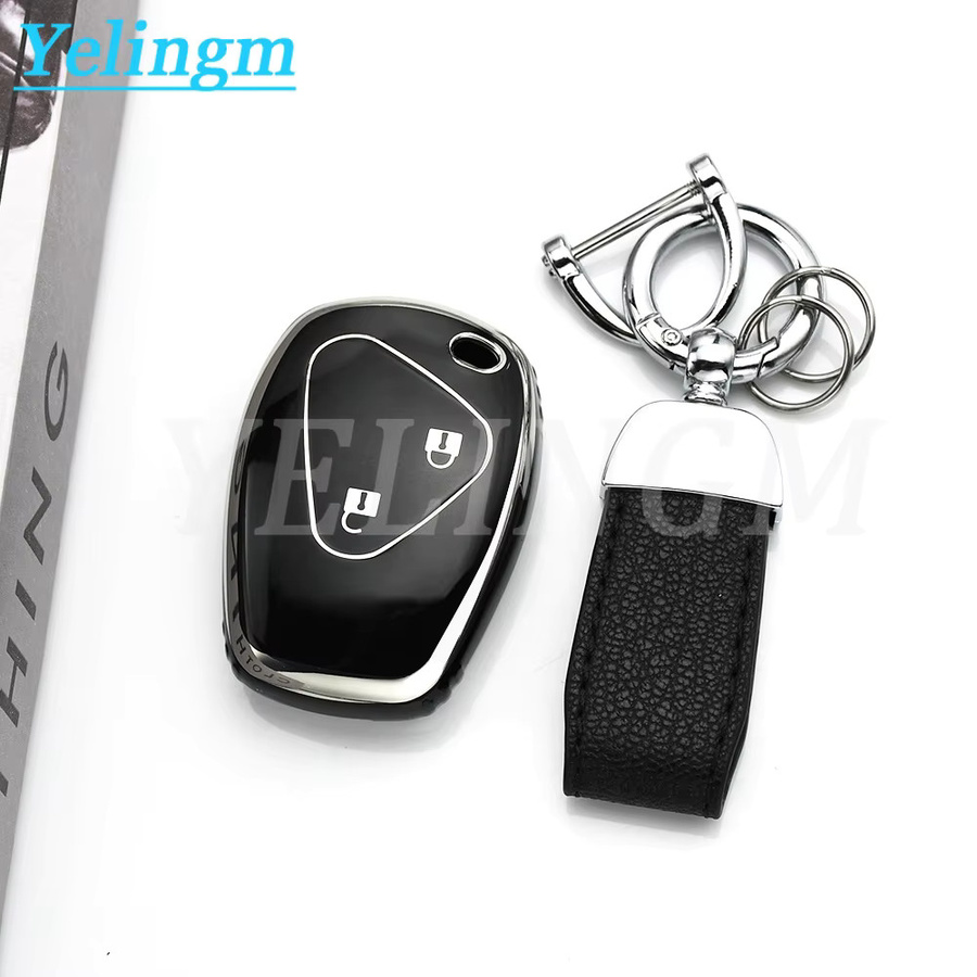 YELINGM Schlüsselhülle aus TPU für Renault Clio, Trafic, Twingo, Kangoo, Master, Modus sowie Dacia Duster, Sandero Fernbedienungsschlüssel, Schwarz - Bild 1