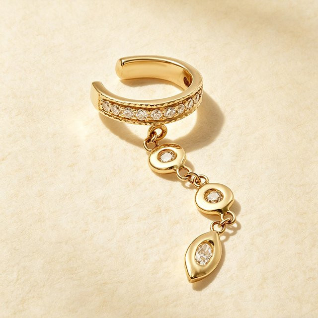 amofa Ohrclip, Zirkonia, Gold, Damen - Bild 1