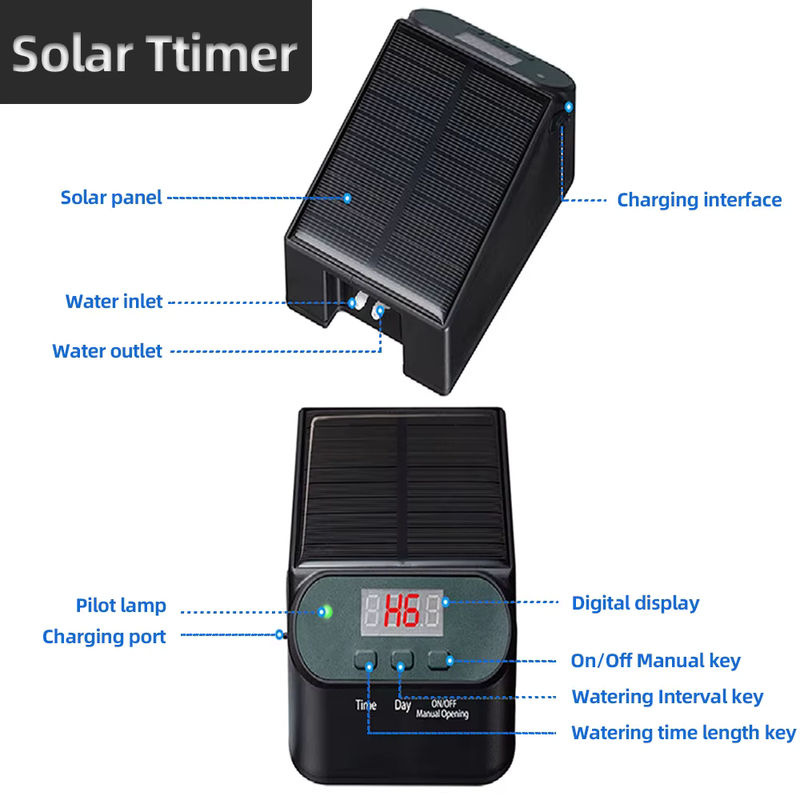 Muciakie Solar Automatisches Tropfbewässerungssystem mit intelligentem Timing für Garten und Balkon - Bild 4