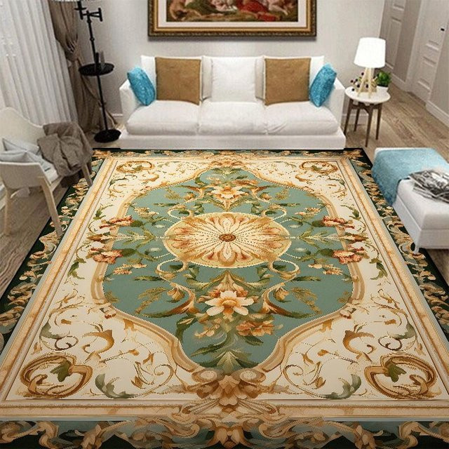 JGJG Teppich mit floralem Design, modern und rutschfest, waschbar, Mehrfarbig, B/T: 90 x 60 cm - Bild 1