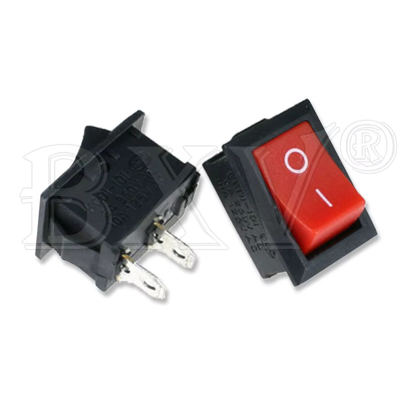 10er Set KCD01-117S Rocker Schalter SPST Panel Mount, 2-Pin Netzschalter AC 6A/250V 10A/125V, Farben: Schwarz, Rot, Weiß, Maße: 15 x 21 mm - Bild 2