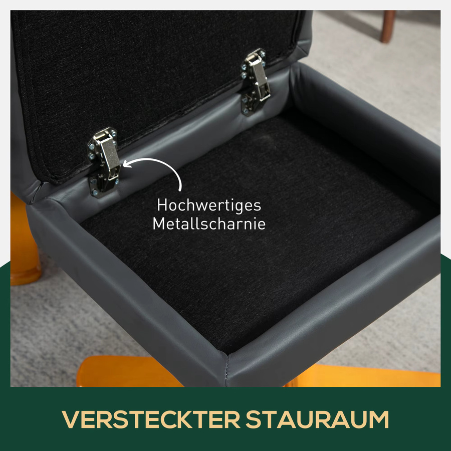 HOMCOM Relaxsessel mit Hocker, 360 Grad drehbarer Fernsehsessel mit Liegefunktion aus Kunstleder für Wohnzimmer und Schlafzimmer, Dunkelgrau, Braun, Cremeweiß - Bild 5