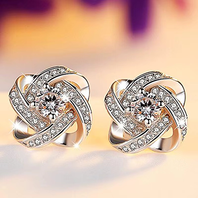 Huitan Fancy Jewelry Ohrstecker, Silber, Zirkonia, Damen - Bild 1