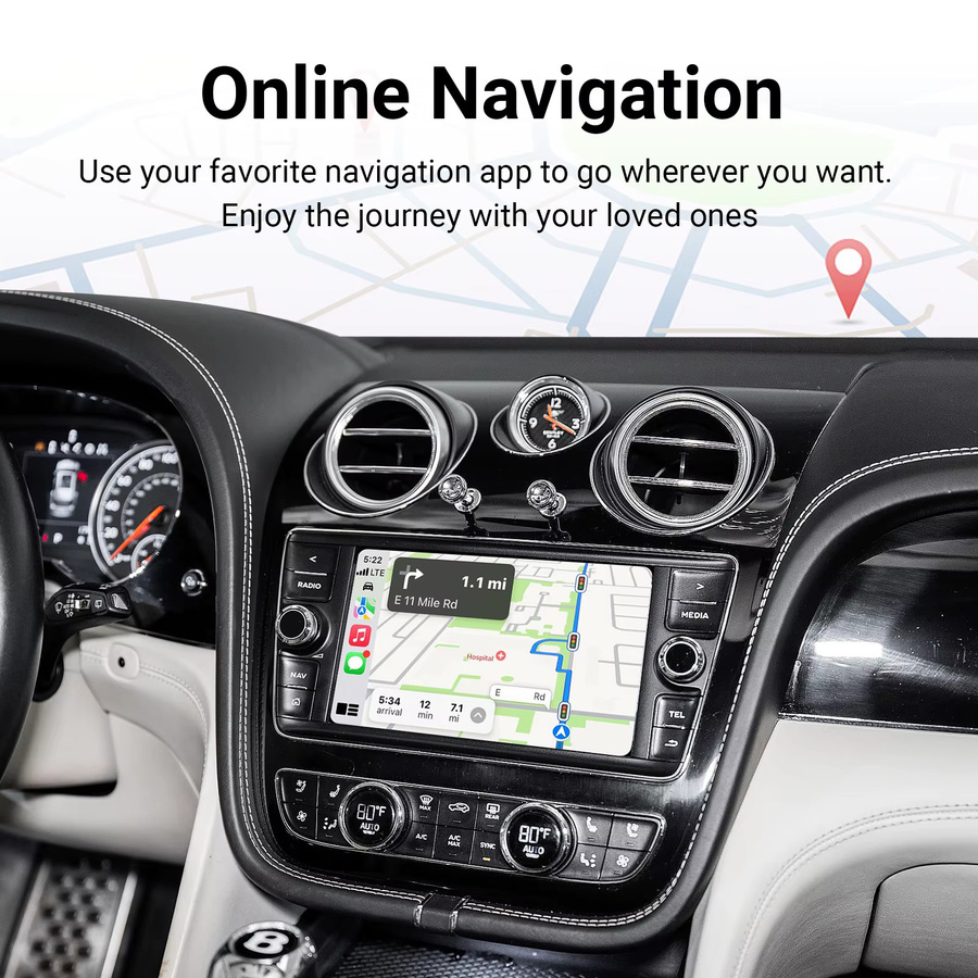EzoneTronics OEM Bildschirm-Upgrade Decoderbox für Bentley Bentayga 2016–2019 mit CarPlay und Android Auto Retrofit Kit in Schwarz - Bild 4
