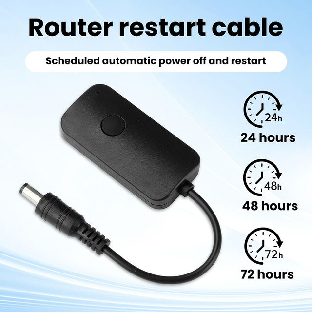 DC 9–12 V WiFi Router Rebooter Reset-Modul mit 24H 48H 72H Timer-Einstellungen und Auto Power Off Funktion in Schwarz - Bild 1