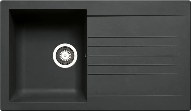 Pyramis Einbauspüle Siroko Klassik aus Verbundwerkstoff in Schwarz, B: 86 cm, T: 50 cm - Bild 1