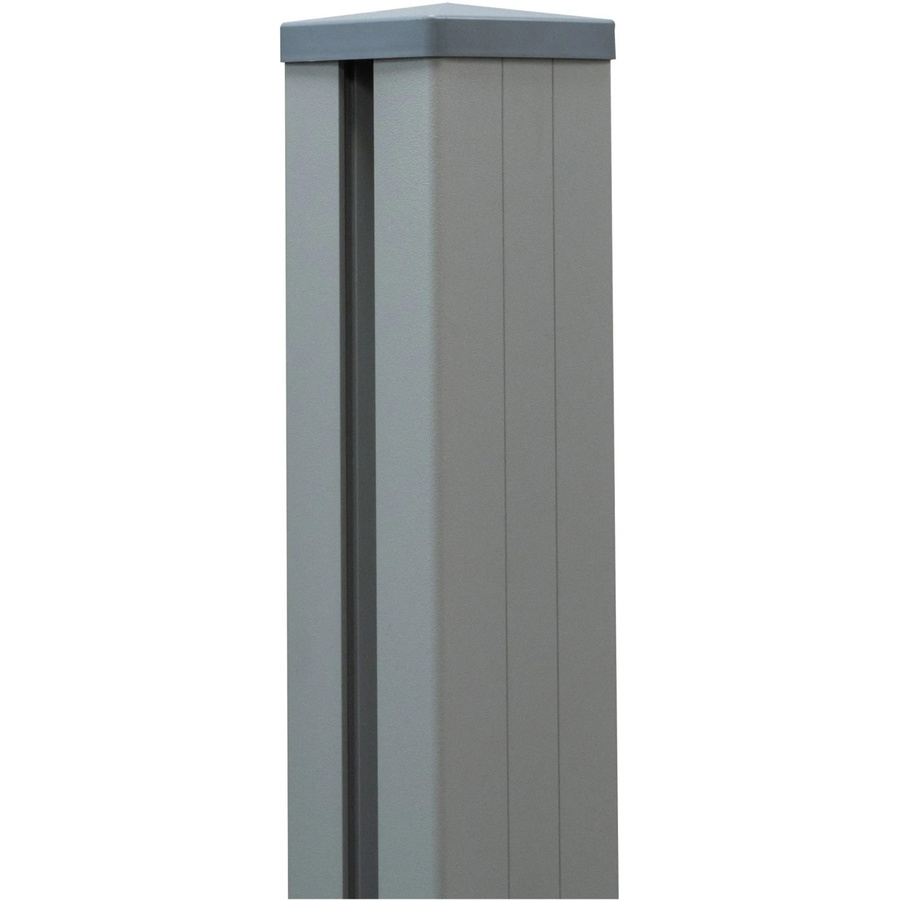 GroJa Lumino Pfosten aus Aluminium in Silbergrau inklusive Kappe zum Einbetonieren, B/T/H: 9 x 9 x 240 cm - Bild 2