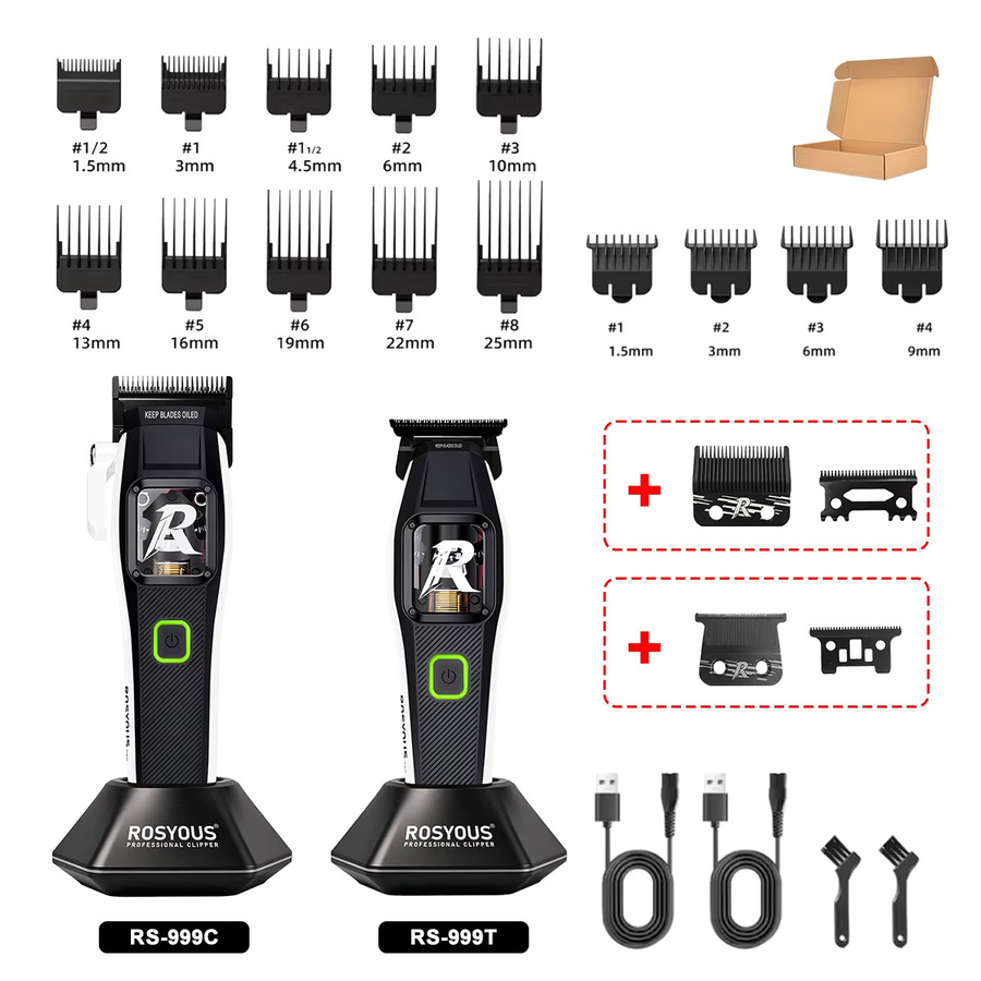 ROSYOUS Elektrisches Haarschneidemaschinen-Set für Herren, Schwarz - Bild 5