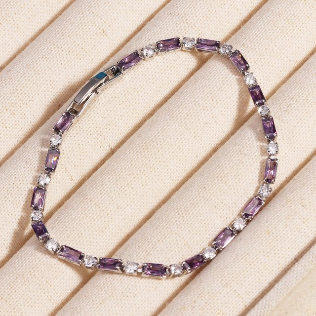 YUYAN Armband, Silber, Lila Zirkonia, Damen - Bild 1