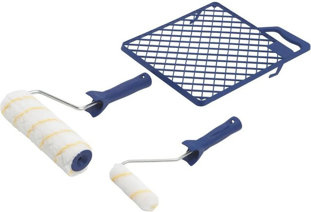 LUX-TOOLS Streich-Set Goldfaden 3-teilig mit Polyamid-Rollern in Blau - Bild 1