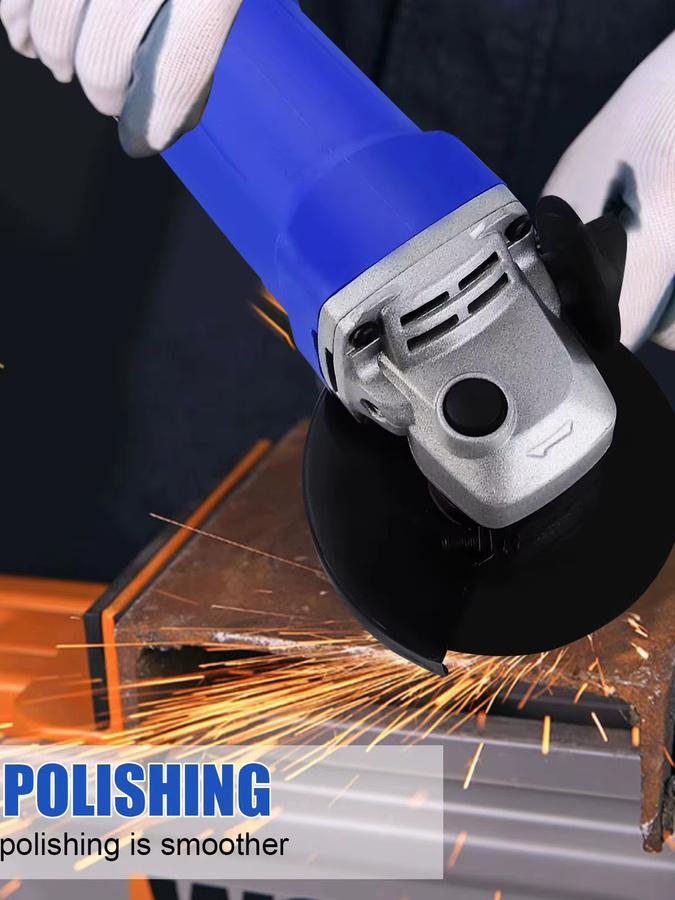 Qimu Elektrischer Winkelschleifer Blau, 2000W, 115mm Scheibe, 12000 U/min mit Zusatzgriff und Schleifscheibe für Metall - Bild 8