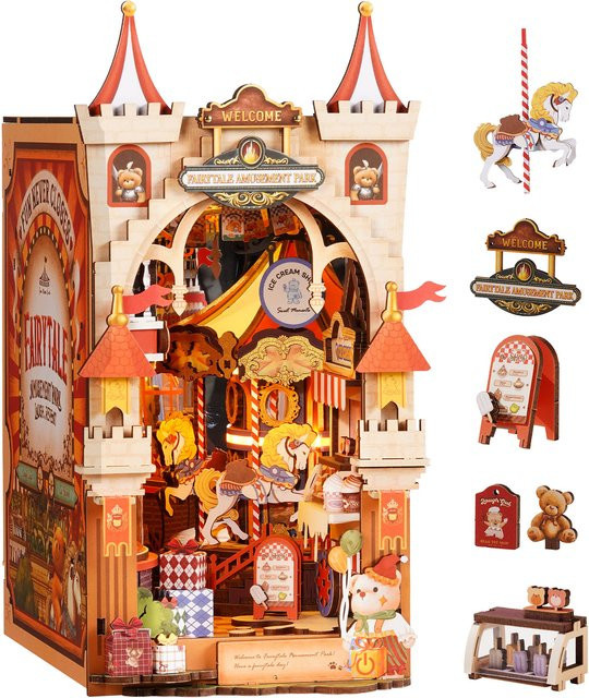 ROBOTIME Rolife Märchenhafte Vergnügungspark-Buchnische, 3D Holzpuzzle, ab 14 Jahren - Bild 1