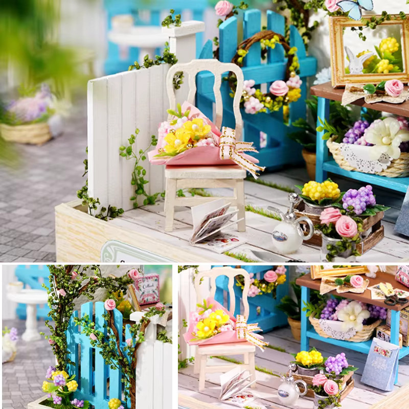 zuuton DIY Miniatur-Puppenhaus-Set Garten-Ecke, 3D Holzpuzzle, Holz - Bild 2
