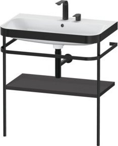 Duravit Möbelwaschtisch-Kombi Happy D.2 Plus in Graphit Matt mit Konsole und 2 Schubladen, Breite: 77,5 cm, Tiefe: 49 cm - Bild 1