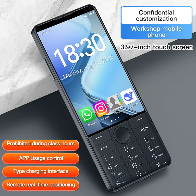 UNIWA DOOV R70 4G Smart Touchscreen-Tastenhandy mit Android 14, 4 Zoll Display, 6GB RAM, 128GB ROM, 2120mAh Akku und russischer Tastatur in Weiß - Bild 2