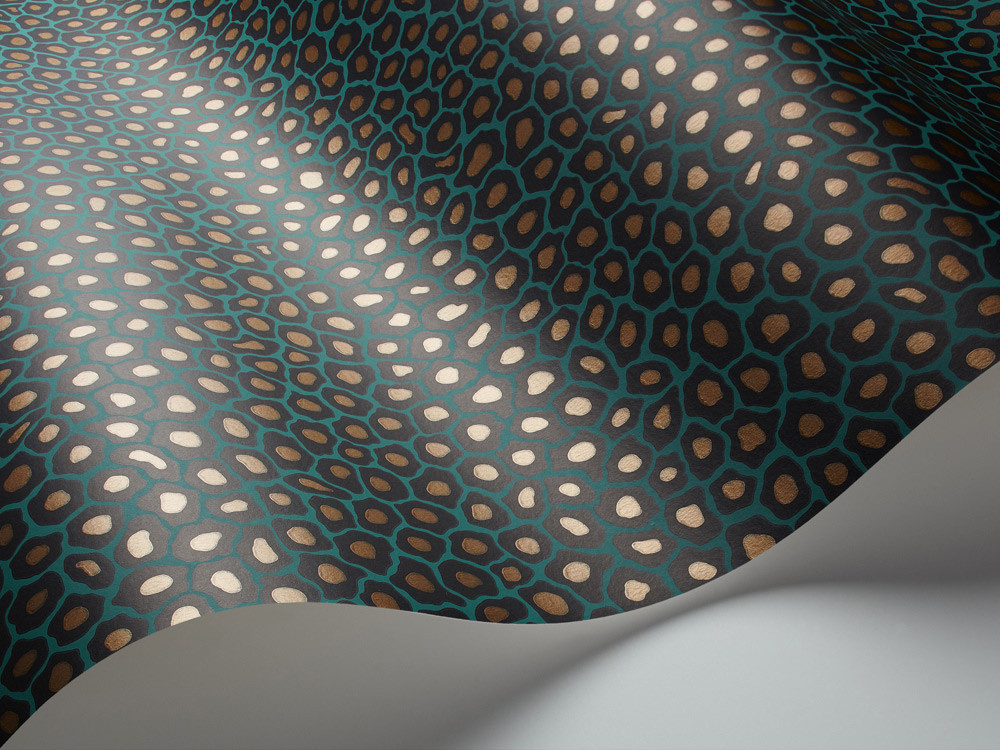 Cole & Son Tapete Senzo Spot in Petrol und Gold mit Vliesbeschichtung - Bild 1