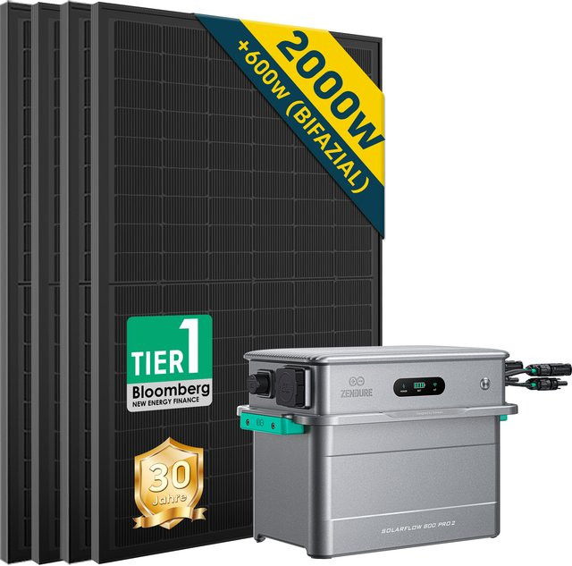 Zendure Solar Flow 800 Pro2 mit 4x 500W Solar Modulen - Bild 1