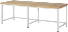 Rau Werkbank höhenverstellbar aus Holz und Stahl, Mehrfarbig, B: 250 cm, T: 90 cm, H: 84-104 cm - Bild 1