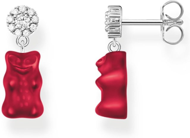 Thomas Sabo Ohrstecker, 925 Silber, rote Goldbären, Damen - Bild 1