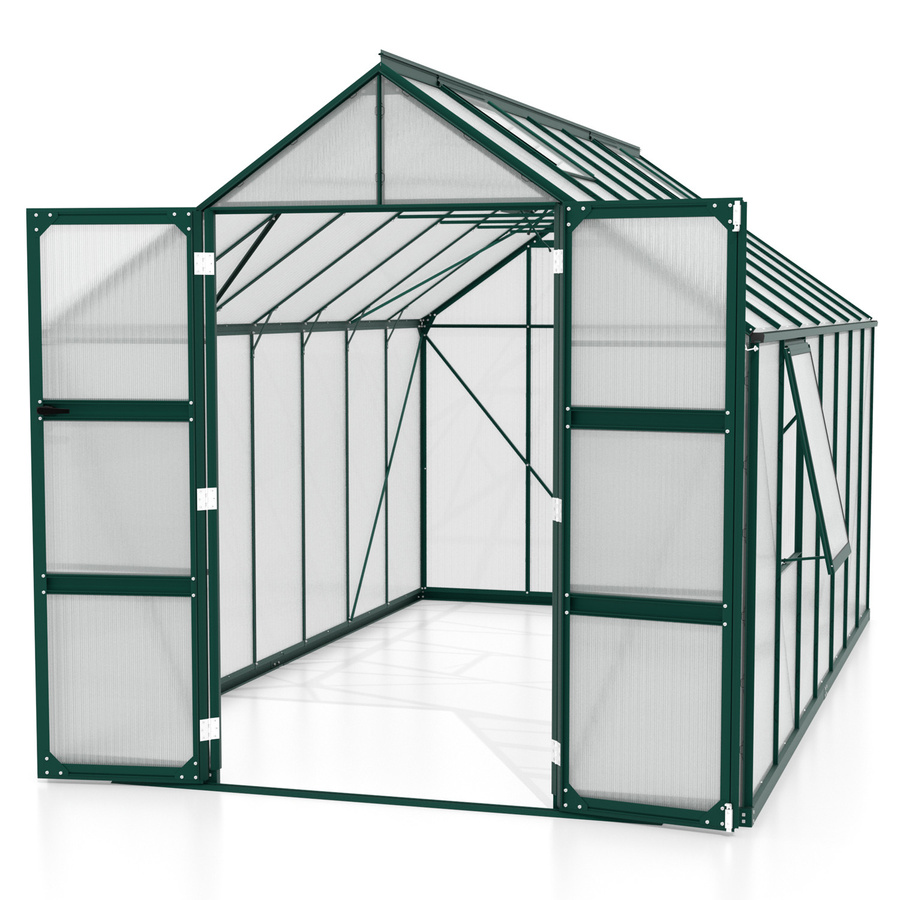 Vitavia Gewächshaus Olymp 11500 in Smaragdgrün mit 11,5 m² Fläche, Polycarbonat-Platten und Fundamentrahmen - Bild 2